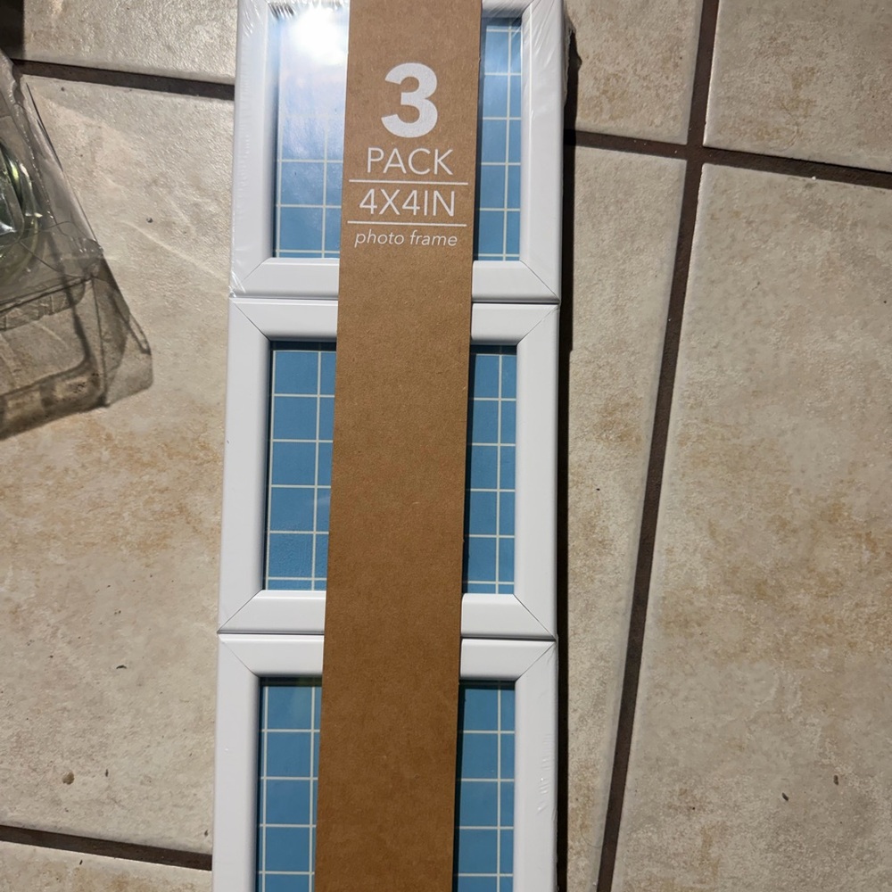 3 Pack White Photo Frames 4x4 Inch